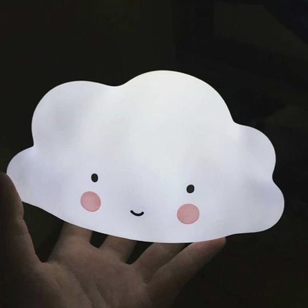 Luci notturne Cute Cloud LED Light Lampada da comodino per bambini Lampada da notte a batteria Decorazione della camera da letto Luce notturna per bambini Regali per bambiniNotte