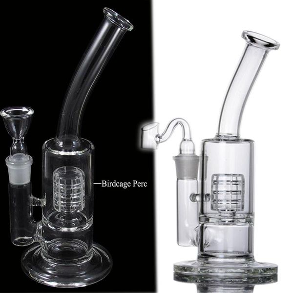 Nargile Birdcage Perc Gözlük Bubbler Kalın Cam Su Bongs Sigara Boru Oil Kuleleri Dab 18mm Cam Banger