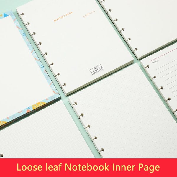 Блокноты A5 Loose Leaf Notepbook Paper Refill Mushroom Holepad Блокнот внутреннего ядра/страница планировщика внутри внутри