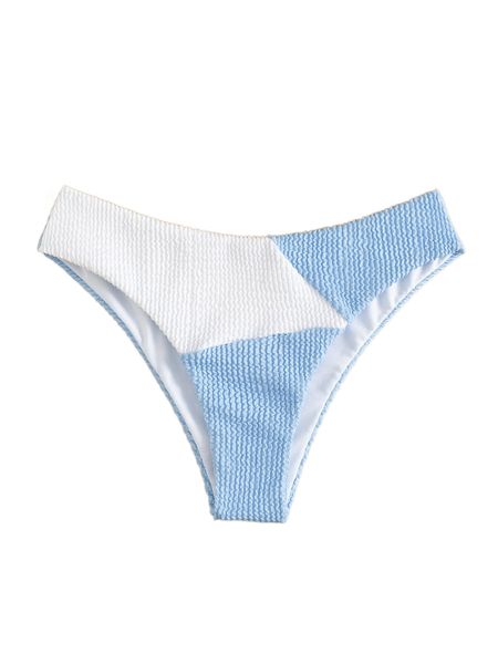 

colorblock textured bikini bottom 600y#, White;black