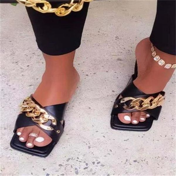

women sandals style summer shoes for women flat sandals rubber shoes leather slides plus size 36 43 soulier femme 220517, Black