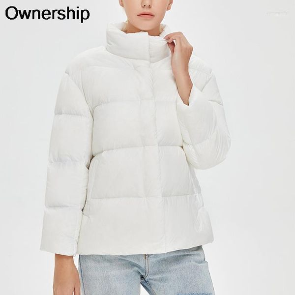 Women Down Down Parkas Casaco de Inverno Casual Casual Casual Ultra Light White Duck Jaqueta grossa de moda coreana Casacos acolchoados Snow Cloth Clothing Guin