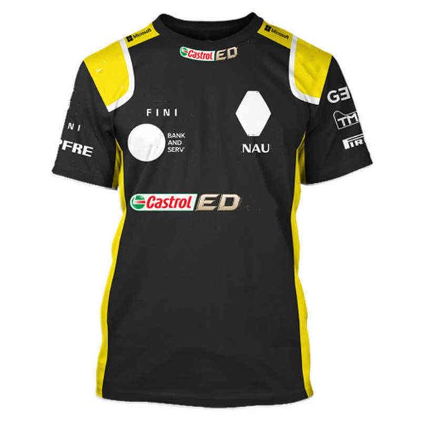 

2summer men's t shirts 2022 spain sainz 3d print men's round neck t-shirt red f1 sports casual breathable plus size clothing, White;black