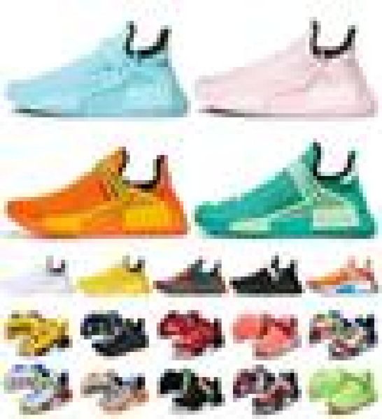 

whole 2022 pharrell williams nmd human race big size 47 mens running shoes aqua pink orange nerd human races women trainers sn