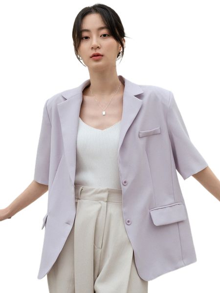 

dazy-less single breasted flap pocket blazer 50x8#, White