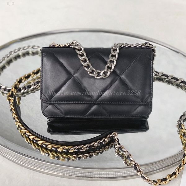 

cc bags new style woc diamond lattice designer luxurious shoulder bag lady handbag chains leather woman purses wholesale card