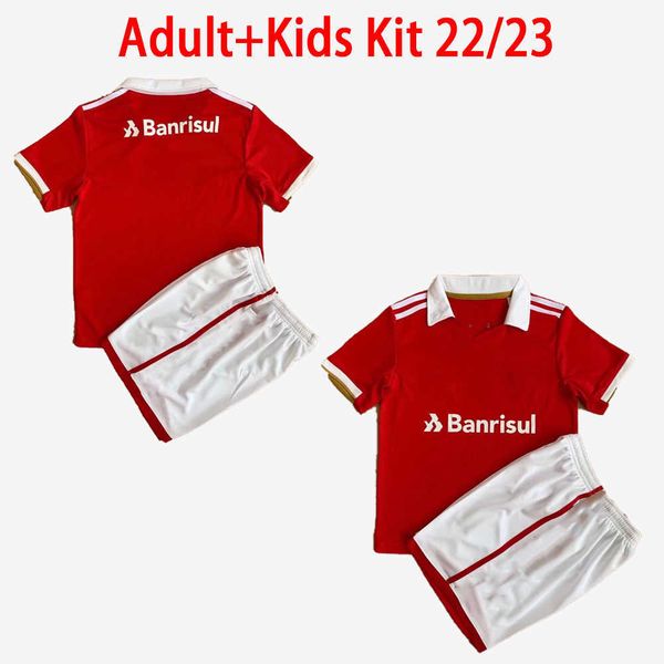 kids kit 2022 2023 sc internacional soccer jerseys boys sets brazils sport camisa guerrero t.galhardo brasil masculino feminino, Black