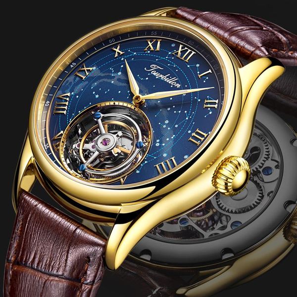 Patrósxos de pulso Special Tourbillon Watch Menical Watches Mechanical Sky Sky Pattern 2022 Clock Presente para amigos Relogio masculinowristwatc