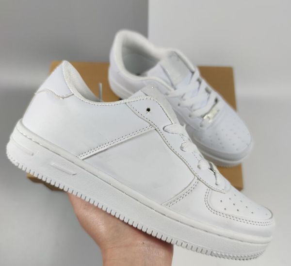 

fashion men women sneaker shoes comfortable low lace-up leather white black casual outdoor one 1 skateboarding trainers 36-44