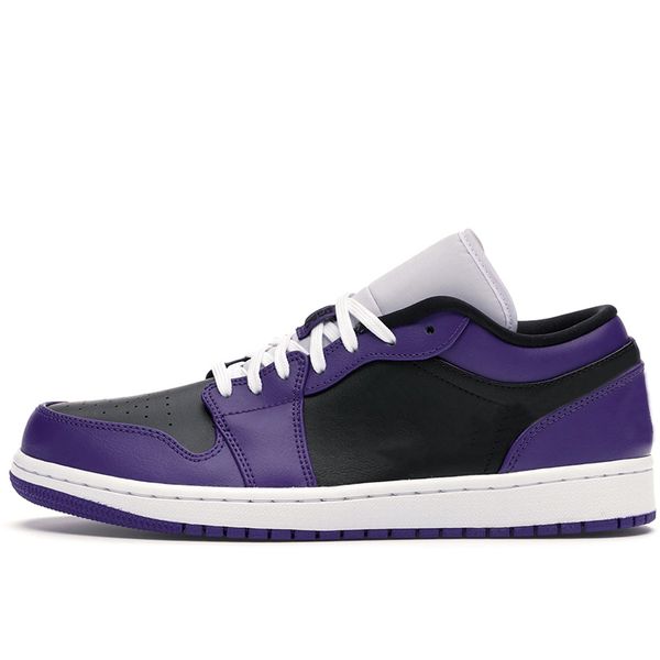 

shoes men women basketball jumpman 1 1s low court purple black sneakers original