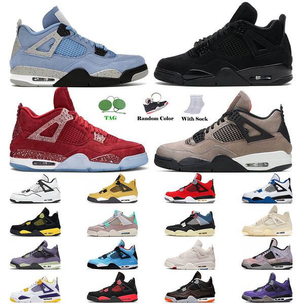 

2022 new arrival 4s basketball shoes mens sports canyon purple university blue black cat raptors mushroom sail military black womens sneaker, White;red