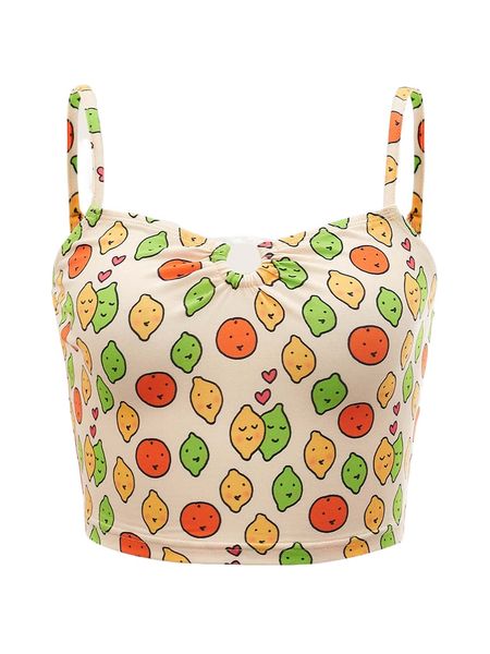 

x cakespy allover cartoon graphic cami w1aj#, White