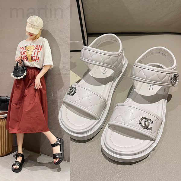 

sandals designer women summer 2022 new korean flat heel thick bottom net red women's shoes ins trendy beach womenrbm9, Black