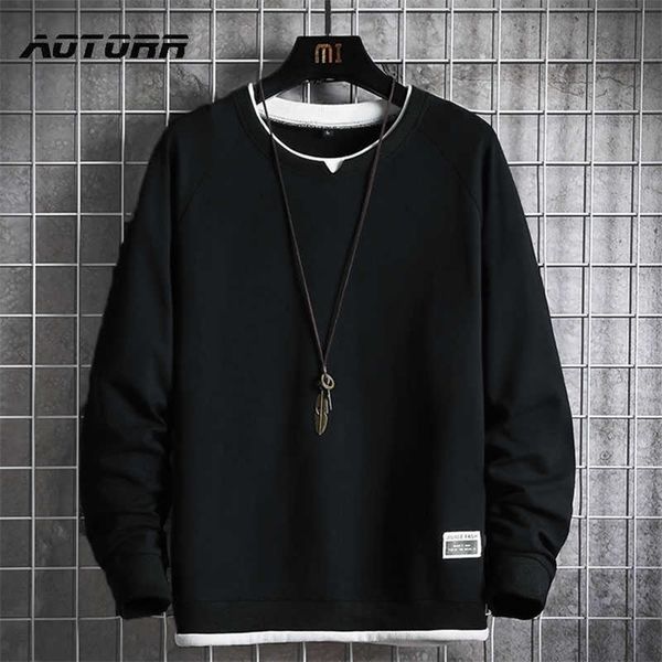 

autumn spring hoodies sweatshirt men loose hip hop pullover streetwear male casual fashion korean oversize hoodie sweatshirts 210706, Black