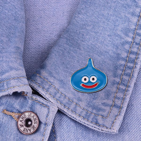 

dragon warrior dq monster slime enamel pin 80s japanese role-playing video games mascot brooch gamer anime christmas gift, Blue
