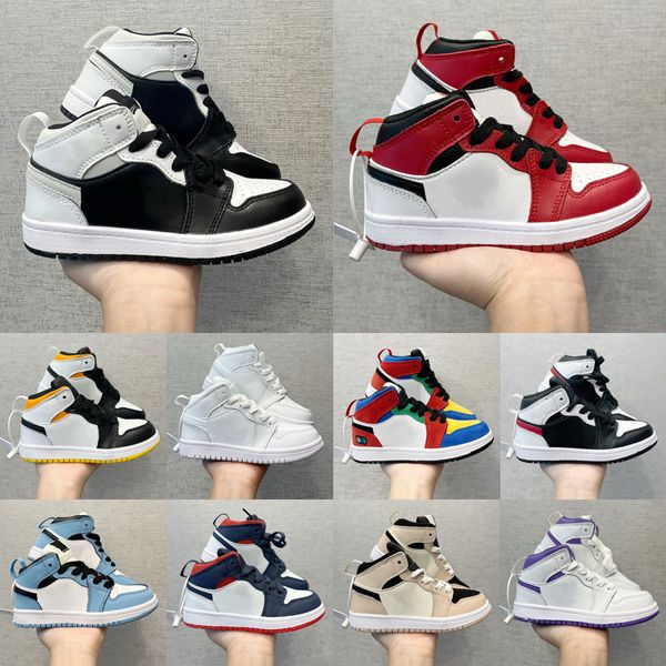 

kids jumpman 1s bred basketball shoes unc university youth boys girls 1 royal blue red twist obsidian digital pink toddlers skateboard joggi, White;red