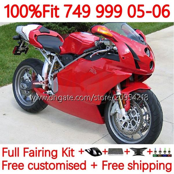 Carrozzerie moto per DUCATI 749-999 749S 999S 749 999 03 04 05 06 Carrozzeria ABS 166No.44 749 999 S R 2003 2004 2005 2006 749R 999R 2003-2006 Kit carenatura OEM Factory Red