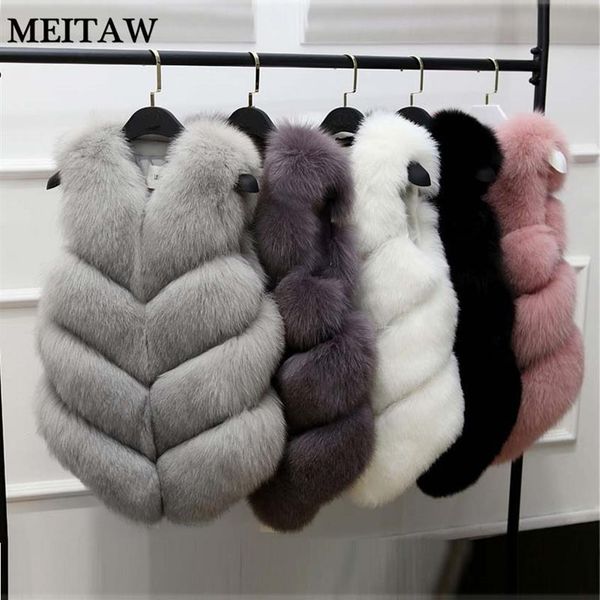 

new winter women faux fur coat fur gilet women jacket 2020 casual solid slim coat lady vest plus size247i, Black