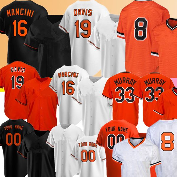 

16 trey mancini jersey 19 chris davis 8 cal ripken jr. eddie murray baseball jerseys roberto alomar cedric mullins heston kjerstad brooks ro, Blue;black