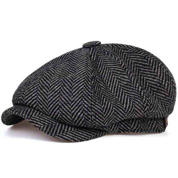 

fashion wool newsboy caps men fishbone flat caps women men british painters hats soft autumn winter caps hats casquette j220722, Blue;gray