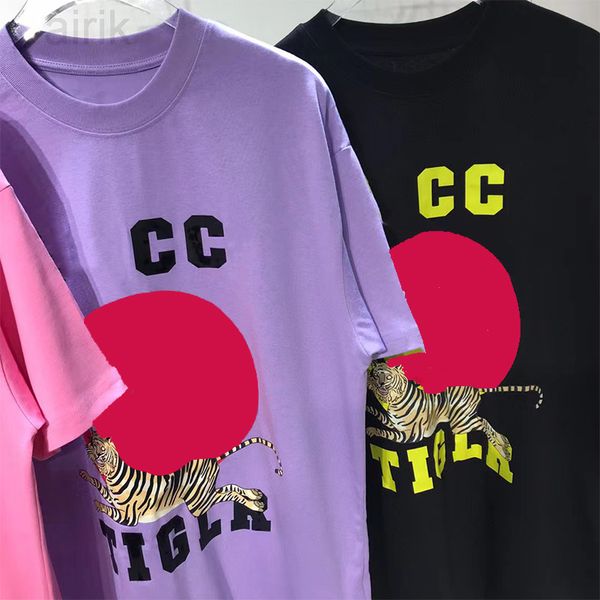 

2023 designer shirts tee shirts high cotton round neck tiger animal icon summer casual leisure loose short sleeve t-shirt fashion, White;black