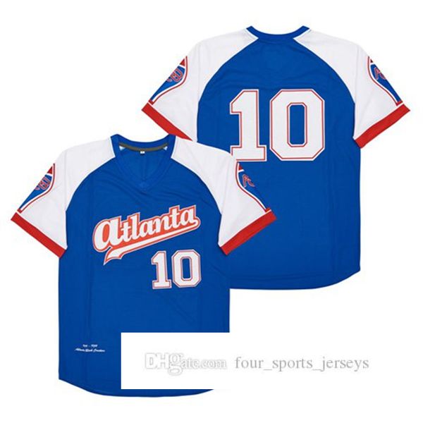

10 44 atlanta black crackers pullover movie baseball jersey, Blue;black