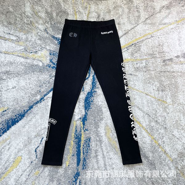 

women's leggings designer ch chao brand women's elastic high waist yoga pants capris v30r, Black