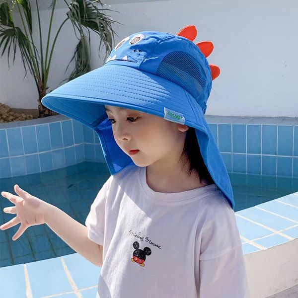 Berretti Cappello da sole per dinosauro per bambini all'aperto Bella protezione estiva per il collo Protezione solare Cappello da pescatore a tesa largaBerretti