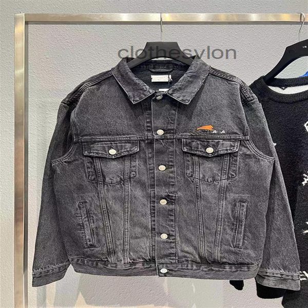 

2022 designer jackets balencaigass coat b high spring summer paris of tiger limited embroidery tannin denim loose couple225s, Black;brown