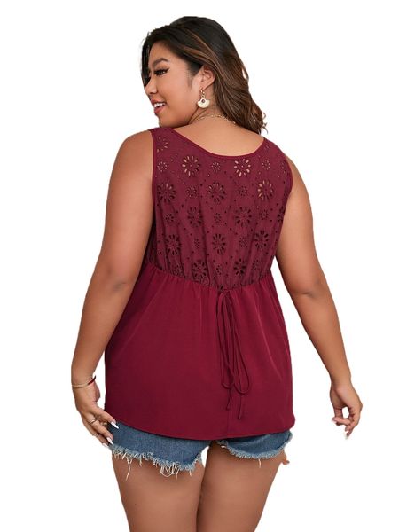 

plus contrast schiffy tie back high low hem tank y6vy#, Black