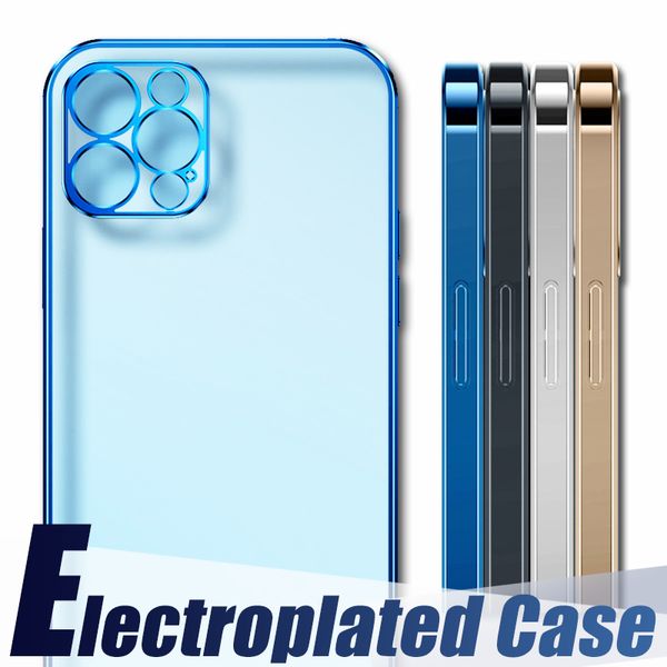 Luxuriöse galvanisierte mattierte Handyhüllen für iPhone 13 12 11 Pro Max XS, ultradünn, matt, stoßfest, weiche, klare TPU-Abdeckung