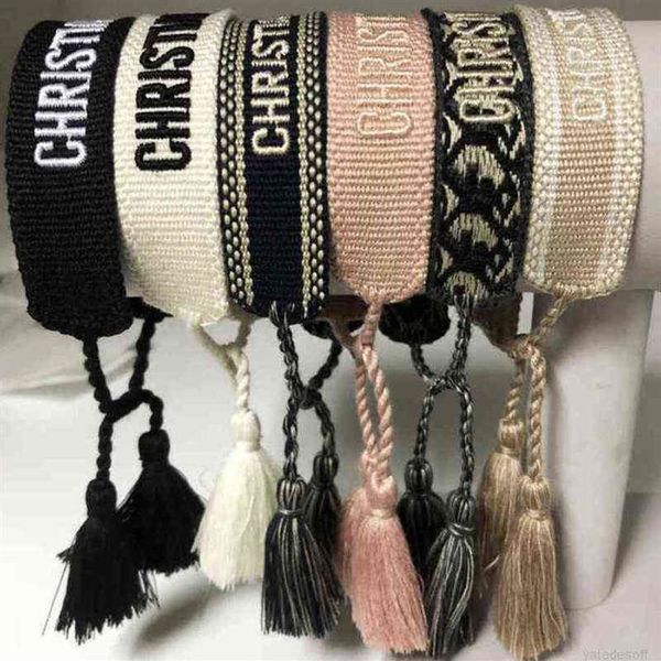 

fashion luxury d brand bracelets famous designer jewelry handmade signature embroidered daisy cotton women men's woven fabric232t, Golden;silver