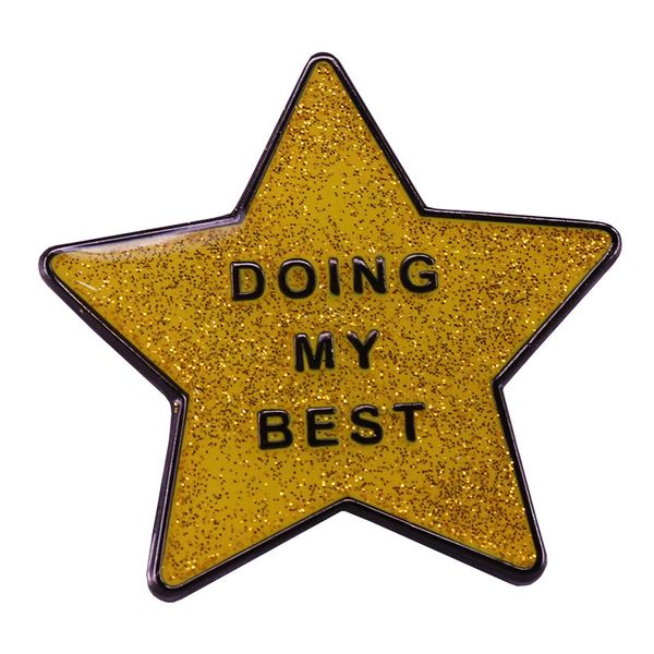 

doing my star pin badge on backpack funny brooch pins for clothes broche for woman girl schoolbag, Blue