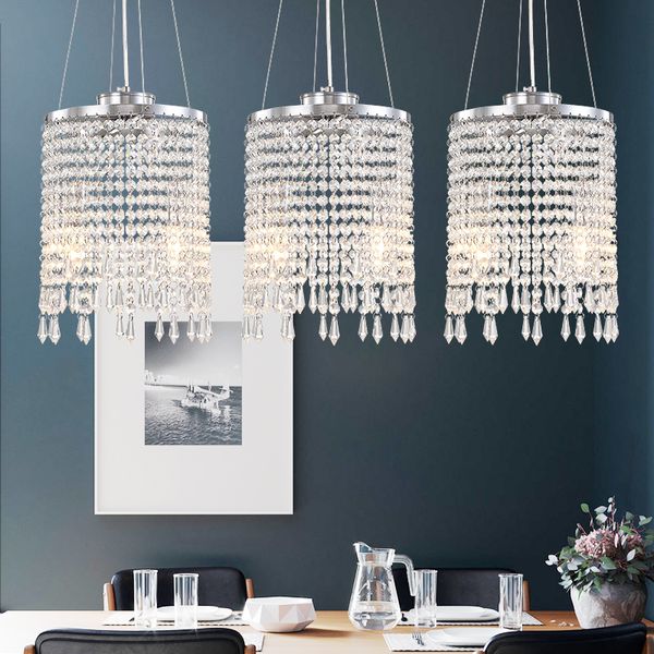 Neue Moderne LED Chrom Kronleuchter Beleuchtung für Wohnzimmer Küche Quaste Kristall Kronleuchter Schlafzimmer Drähte Hängen Lampe Hause