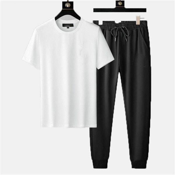 

2022 mens designers tracksuit letters embroidery summer fashion sportswear short sleeves pullover jogger pants suits o-neck sportinguit sx7, Gray