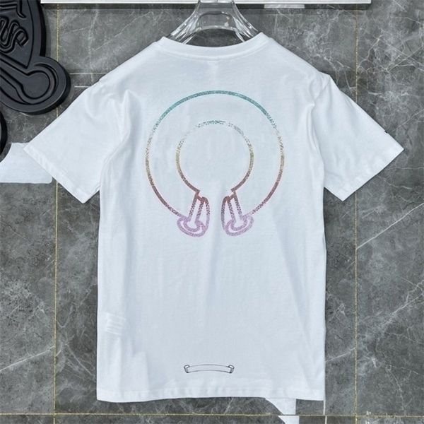 

designer classic men's t shirts ch summer short sleeves letter horseshoe sanskrit cross print sweatshirts t-shirts woman loose tees 0do, White;black