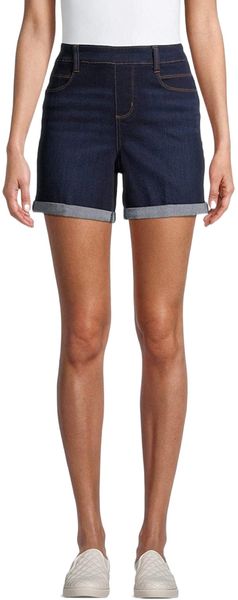

and tru women's 5 pocket woven pull on shorts o4c7#, White;black