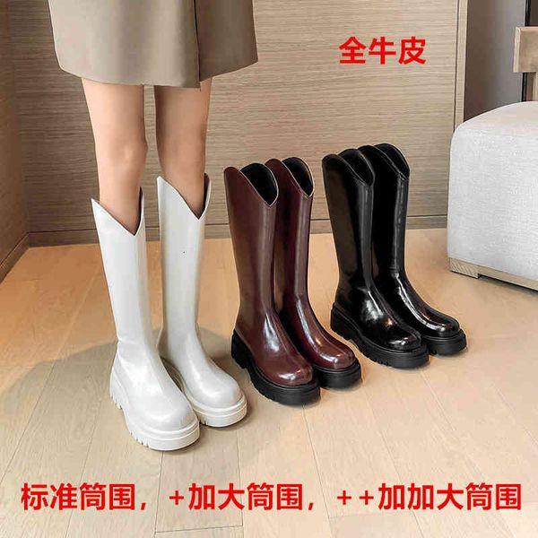 

boots thick leg boots women's v mouth thick bottom fat mm large tube circumference knight thin western cowboy high vb3u, Black