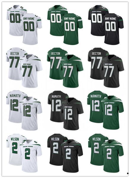 

custom men women youth new york''jets''jersey 2 zach wilson 77 mekhi becton 12 joe namath 8 elijah moore 28 curtis marti, Black;red
