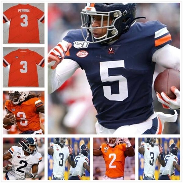 Sj98 Custom Virginia Cavaliers Maglia da calcio Qualsiasi nome Numero uomo donna giovane Nick Grant Joe Reed Bryce Perkins Kurt Benkert tutto cucito