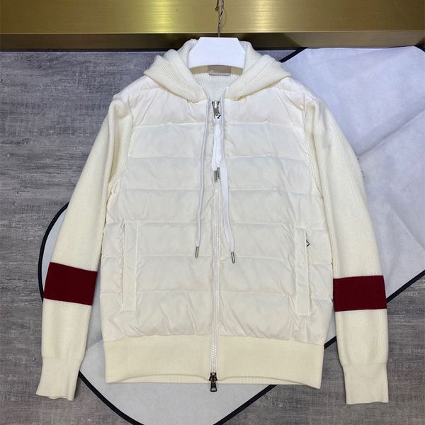 

2022 winter new down coat men women sweater down jacket simple outdoor warm multicolor parka puffer jackets fashion stitching white couple c, Black;brown