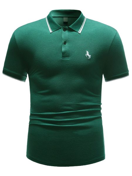 

men embroidery detail polo shirt l7j0#, White;black