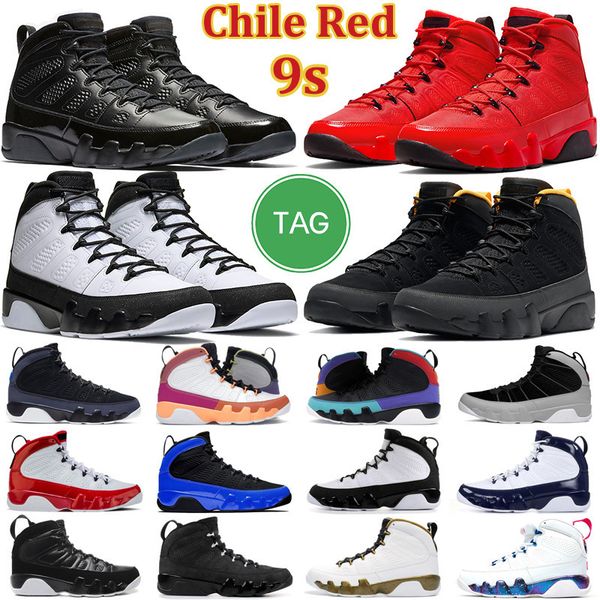 

og 9 jumpman 9s men basketball shoes chile red bred patent particle grey university blue gold space jace anthracite statue mens trainers