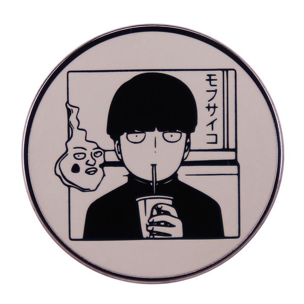 

kageyama-shigeo badge japanese anime mob psycho 100 brooch, Blue