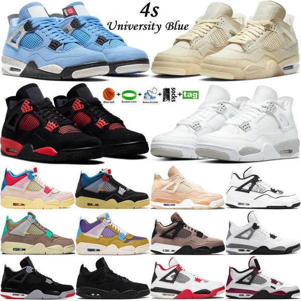 

2022 jumpman 4 og 4s university blue sail mens basketball shoes red thunder white oreo desert moss taupe haze cool grey men sports women, Black