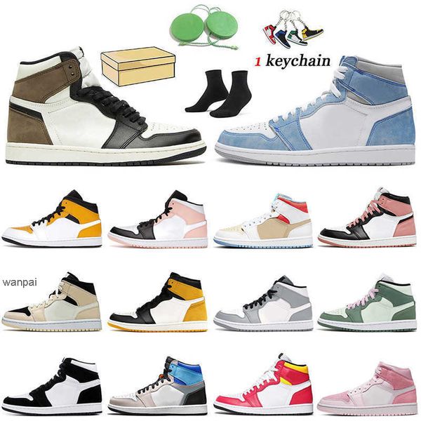 

with box women mens jumpman 1 basketball shoes 1s dark mocha high og hyper royal mid barely rose grey camo prototype taxi trainers sneakers