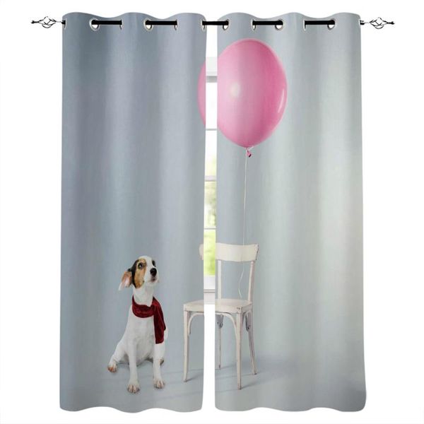Cortina cortina cortina cadeira de cachorro animal cadeira rosa cortinas de balão quarto quarto luxuoso cutainscurtan europeu