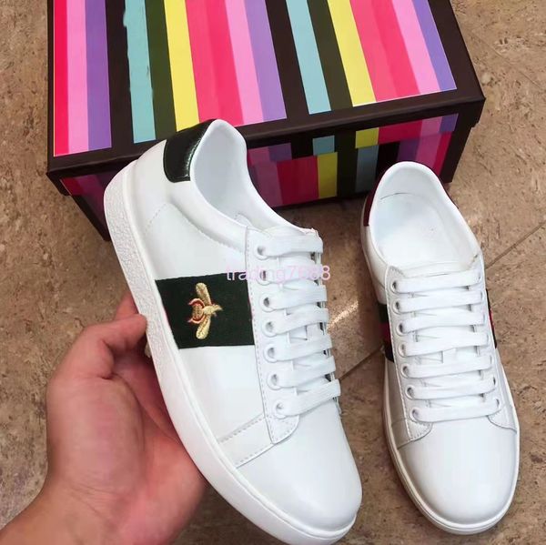 

dress shoes g's spring little bee embroidered lace up flat sole shoes sports and leisure couple's small white, Black