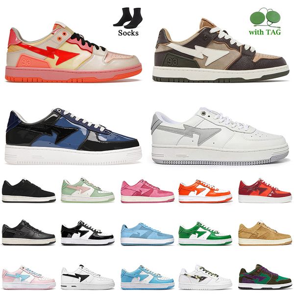 

platform designer casual shoes fashion women mens a bathing baped sta sk8 purple abc camo blue pastel pack green white black orange bapesta
