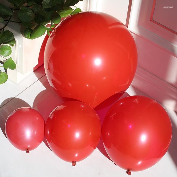 Decoração de festa romântico ruby ​​balão vermelho grande redonda látex presentes 5/10/12/18 polegadas de casamento no dia dos namorados aniversário